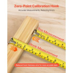 2 Packs Tape Measure 25 ft Length, Measuring Tape with Retractable, Imperial and Metric ft/m Dual-Scale & ABS Case & Easy Read Steel Measurement