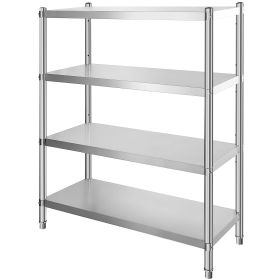 Stainless Steel Shelving 46.8x18.5 Inch 4 Tier Adjustable Shelf Storage Unit Stainless Steel Heavy Duty Shelving for Kitchen Commercial Office Ga