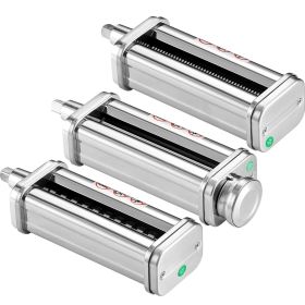 Pasta Attachment for KitchenAid Stand Mixer, Stainless Steel Pasta Roller Cutter Set Including Pasta Sheet Roller, Spaghetti and Fettuccine Cutte
