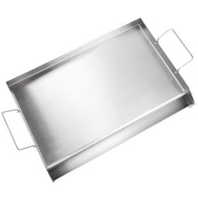 Stove Top Griddle, 23.5"x16" Pre-Seasoned Stainless Steel Griddle, Rectangular Double Burner Griddle Pan